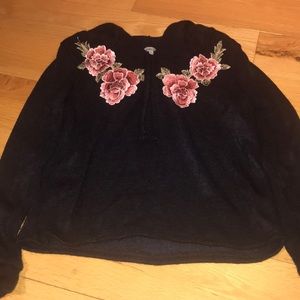 Hooded crop top sweater